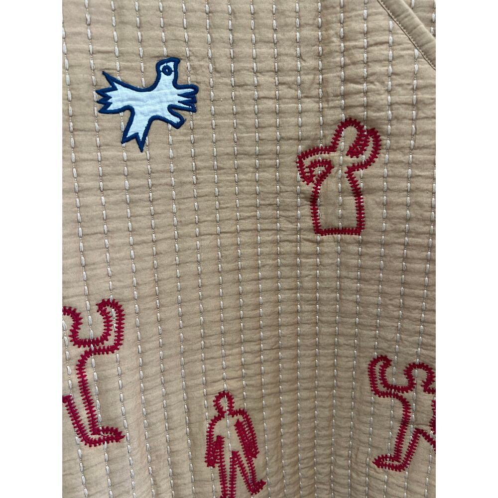 NWOT ZARA Quilted Wrap Vest Kimono Style Embroidered Size S Folk Art Boho - Picture 6 of 10